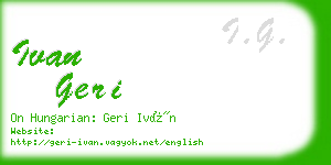 ivan geri business card